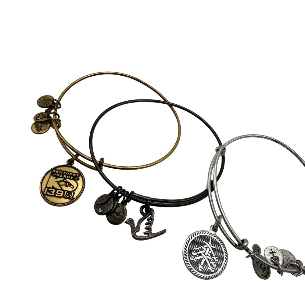 Boho Chic Kentucky Derby Bird Tree Charm Bangle Lot of 3 from Alex and Ani